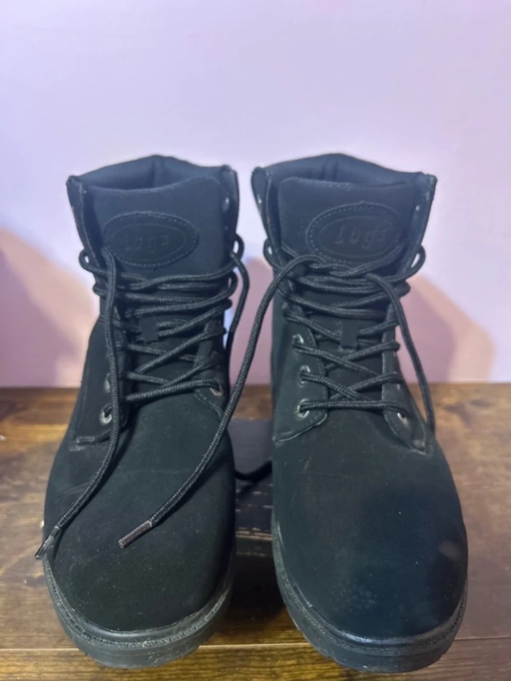 Lugz Hudson Wide 6 Inch Round Toe Slip Resistant Lace Up Camo Utility Boot Sz. 9